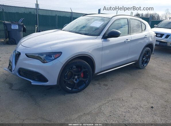 ZASPAKBN2R7D82060 2024 ALFA ROMEO STELVIO Silver წინა მარცხენა ხედი სამი მეოთხედიდან