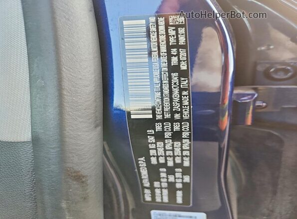 ZASPAKBN4K7C30416 2019 ALFA ROMEO STELVIO Blue VIN კოდის სტიკერის ხედი