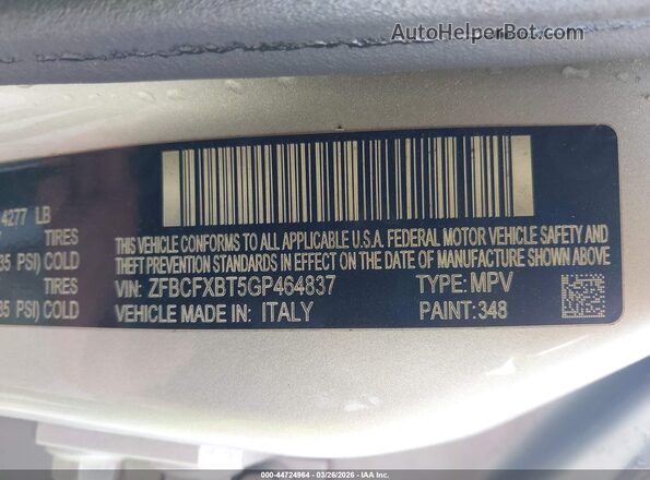 ZFBCFXBT5GP464837 2016 FIAT 500X Серебряный Вид подкапотного пространства