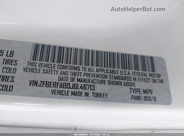 ZFBERFAB0J6L46713 2018 RAM PROMASTER CITY White Engine compartment view