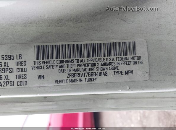 ZFBERFAT7G6B48148 2016 RAM PROMASTER CITY White Engine compartment view