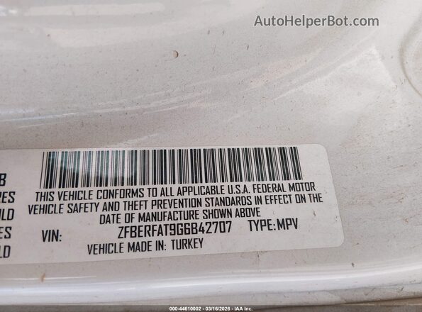ZFBERFAT9G6B42707 2016 RAM PROMASTER CITY White Widok komory silnika