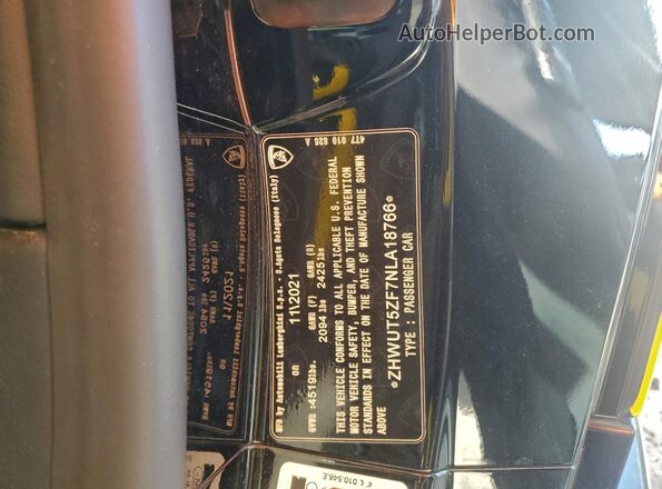 ZHWUT5ZF7NLA18766 2022 LAMBORGHINI HURACAN Yellow Շարժիչի բաժամունքի տեսք
