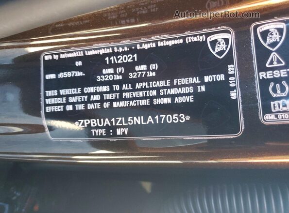 ZPBUA1ZL5NLA17053 2022 LAMBORGHINI URUS Green 