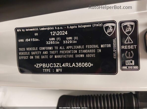 ZPBUC3ZL4RLA36060 2024 LAMBORGHINI URUS Pink Engine compartment view