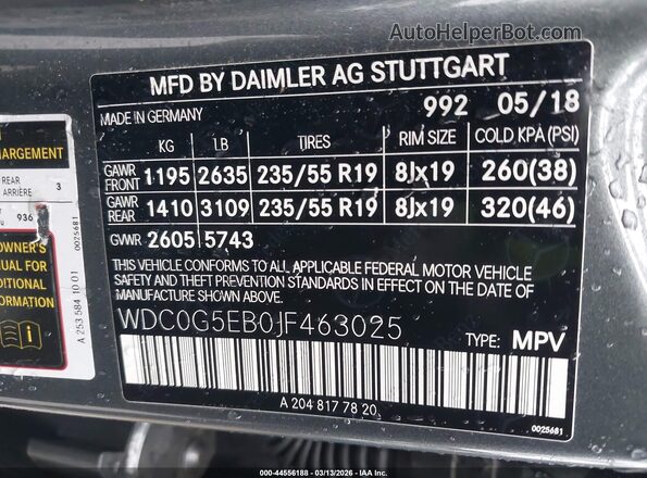 WDC0G5EB0JF463025 2018 MERCEDES-BENZ GLC 350E Blue Vista del compartimento del motor