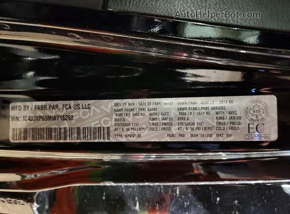 1C4JJXP63MW716298 2021 JEEP WRANGLER Black 