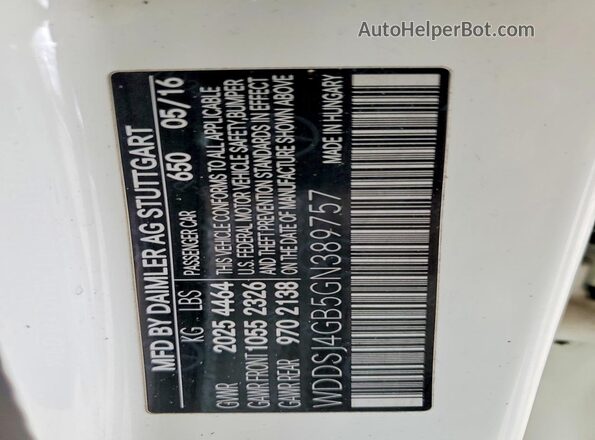 WDDSJ4GB5GN389757 2016 MERCEDES-BENZ CLA-CLASS White 