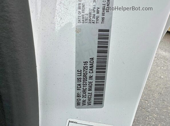 2C4RC1S70SR572516 2025 CHRYSLER PACIFICA White 