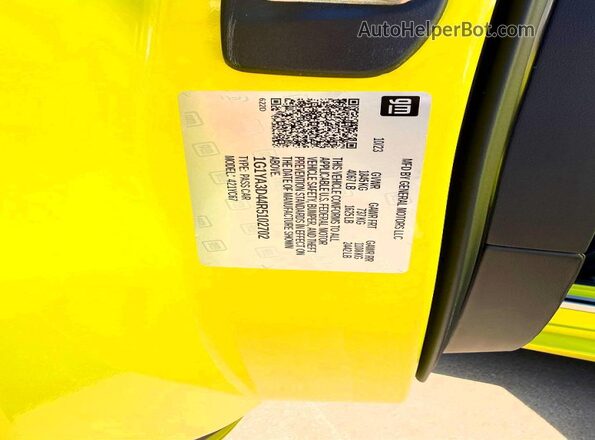 1G1YA3D44R5102702 2024 CHEVROLET CORVETTE Желтый Вид задних сидений