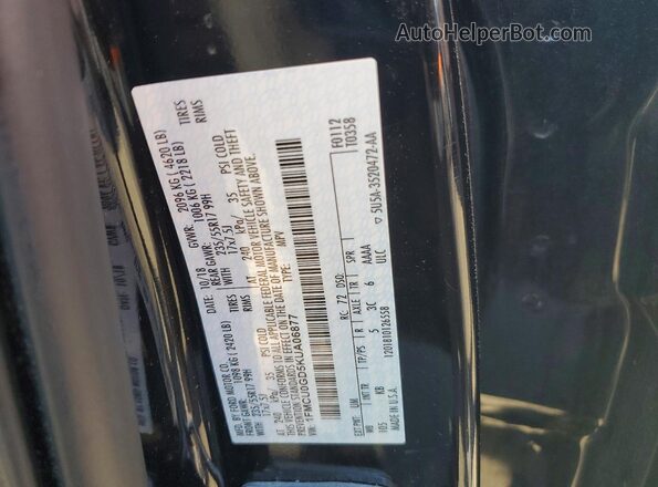 1FMCU0GD5KUA06877 2019 FORD ESCAPE Black Вид наклейки з VIN-кодом