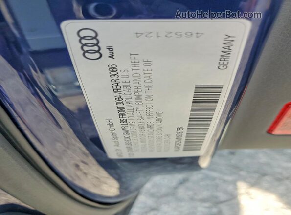 WUAPCBF25MN903766 2021 AUDI RS7 Blue Панорамний вид салону 360°