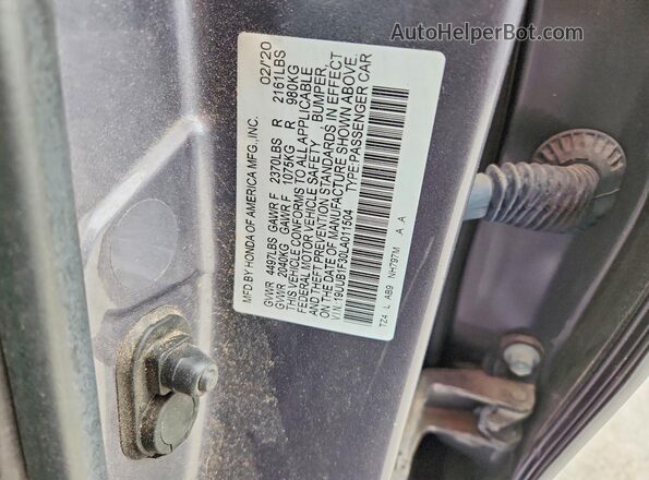 19UUB1F30LA011504 2020 ACURA TLX Gray ძრავის განყოფილების ხედი