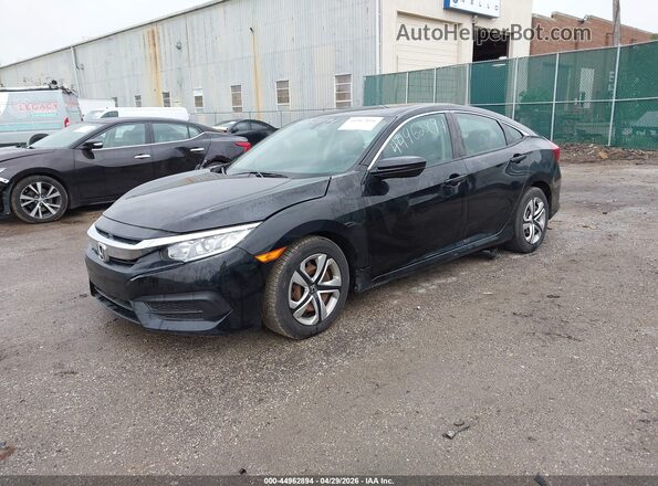 19XFC2F52GE014239 2016 HONDA CIVIC Black Առջևի ձախ երեք քառորդ տեսարան