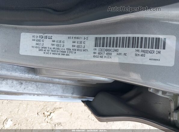 1C3CCCAB0GN112403 2016 CHRYSLER 200 Gray Vista del compartimento del motor
