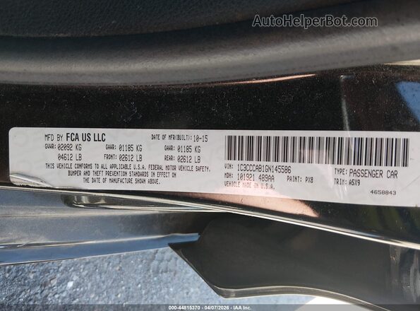 1C3CCCAB1GN145586 2016 CHRYSLER 200 Black Вид підкапотного простору