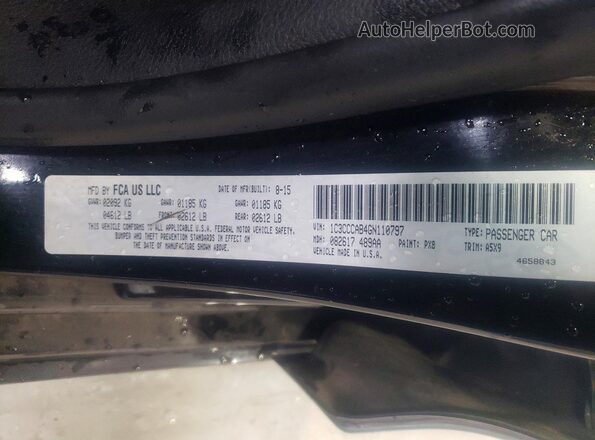 1C3CCCAB4GN110797 2016 CHRYSLER 200 Черный Вид подкапотного пространства