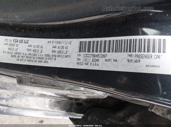 1C3CCCFB6HN512007 2017 CHRYSLER 200 Dark Blue Engine compartment view