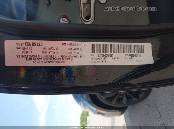 1C3CDFEBXGD704387 2016 DODGE DART Черный Вид подкапотного пространства