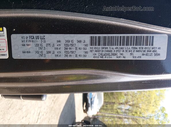 1C4BJWDGXGL206841 2016 JEEP WRANGLER UNLIMITED Gray ძრავის განყოფილების ხედი