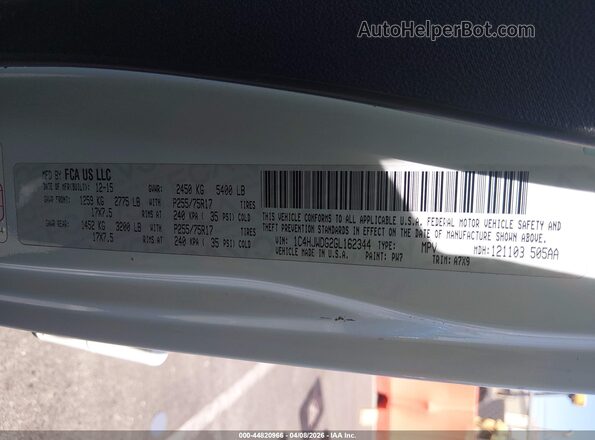 1C4HJWDG2GL162344 2016 JEEP WRANGLER UNLIMITED Белый Вид подкапотного пространства
