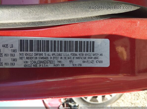 1C4NJCBA0GD678311 2016 JEEP COMPASS Red Widok komory silnika