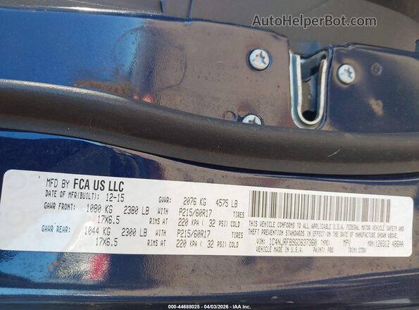 1C4NJRFB9GD637360 2016 JEEP PATRIOT Blue Շարժիչի բաժամունքի տեսք