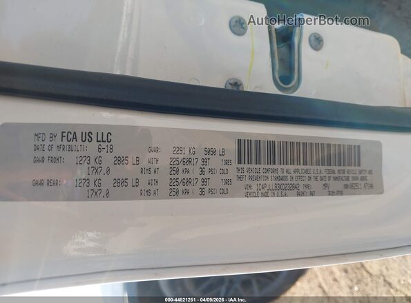 1C4PJLLB3KD232842 2019 JEEP CHEROKEE White Շարժիչի բաժամունքի տեսք