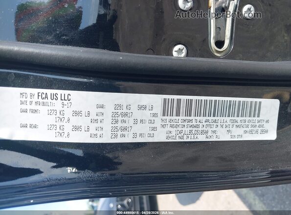 1C4PJLLB5JD518500 2018 JEEP CHEROKEE Black Вид підкапотного простору