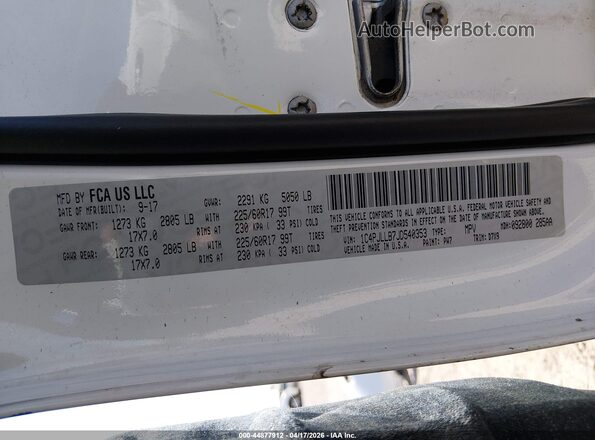 1C4PJLLB7JD540353 2018 JEEP CHEROKEE White Engine compartment view