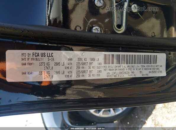 1C4PJLLB8KD206334 2019 JEEP CHEROKEE Black Widok komory silnika