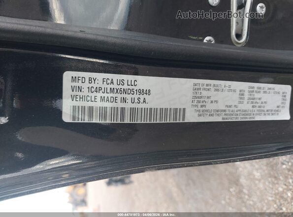 1C4PJLMX6ND519848 2022 JEEP CHEROKEE Black 