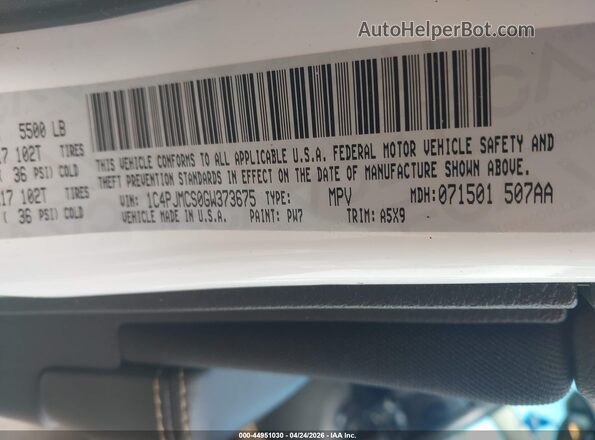 1C4PJMCS0GW373675 2016 JEEP CHEROKEE White Вид підкапотного простору
