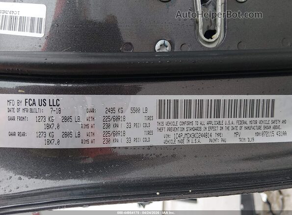 1C4PJMDX3KD244814 2019 JEEP CHEROKEE Black ძრავის განყოფილების ხედი
