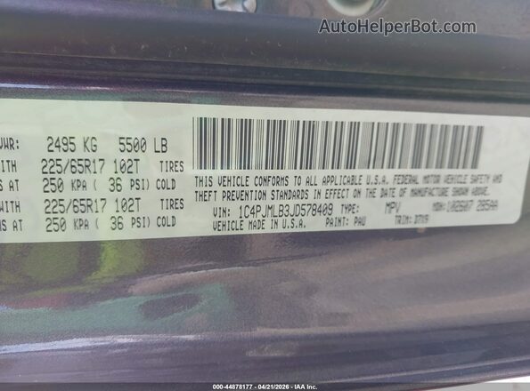 1C4PJMLB3JD578409 2018 JEEP CHEROKEE Gray Engine compartment view