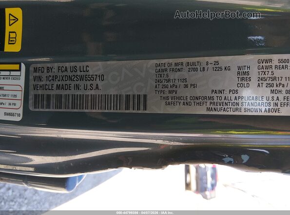 1C4PJXDN2SW655710 2025 JEEP WRANGLER Gray Vista del compartimento del motor