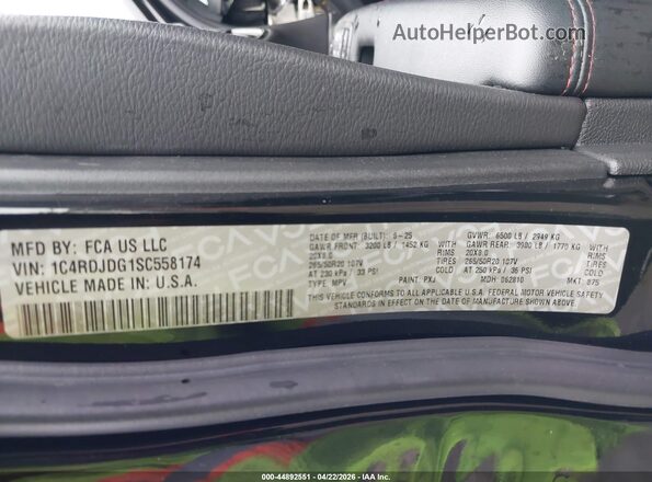 1C4RDJDG1SC558174 2025 DODGE DURANGO Черный Вид подкапотного пространства