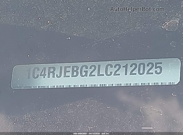 1C4RJEBG2LC212025 2020 JEEP GRAND CHEROKEE White Widok komory silnika