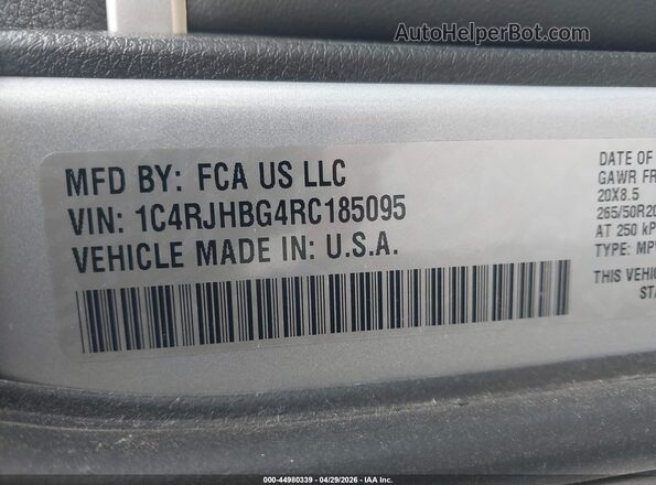 1C4RJHBG4RC185095 2024 JEEP GRAND CHEROKEE Silver Շարժիչի բաժամունքի տեսք