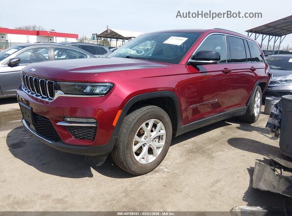 1C4RJHBG5PC536688 2023 JEEP GRAND CHEROKEE Red წინა მარცხენა ხედი სამი მეოთხედიდან