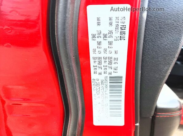 1C4SDHCT5GC502304 2016 DODGE DURANGO Красный Вид наклейки с VIN-кодом