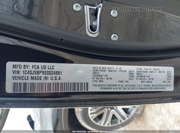 1C4SJSBP9SS524881 2025 JEEP WAGONEER L Black ძრავის განყოფილების ხედი