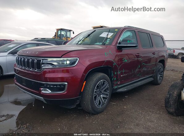 1C4SJSBPXSS527773 2025 JEEP WAGONEER L Maroon Առջևի ձախ երեք քառորդ տեսարան