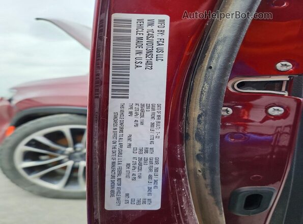 1C4SJVDT3NS214872 2022 JEEP WAGONEER Maroon VIN կոդի պիտակի տեսք