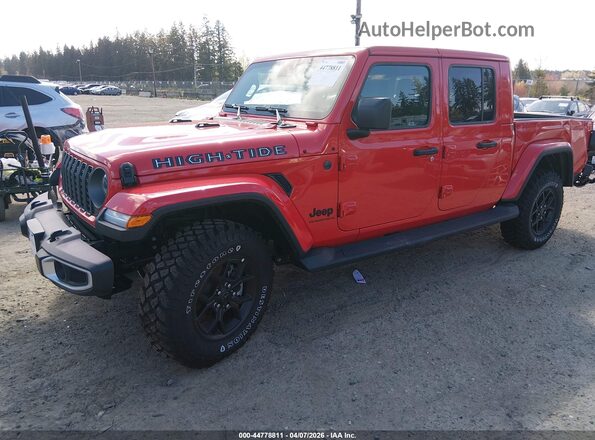 1C6PJTAG2SL550723 2025 JEEP GLADIATOR Red Առջևի ձախ երեք քառորդ տեսարան