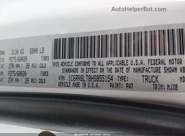 1C6RR6LT8HS855154 2017 RAM 1500 White 