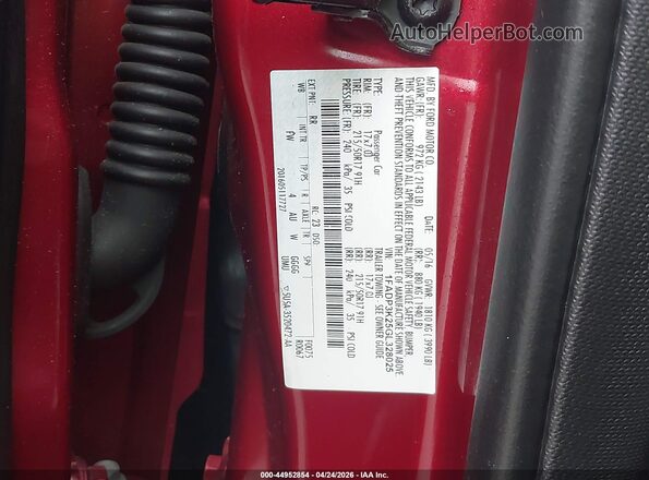 1FADP3K25GL328025 2016 FORD FOCUS Red Engine compartment view