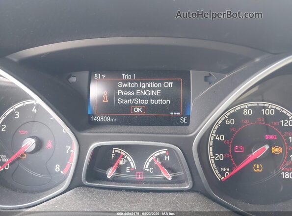 1FADP3L94GL235833 2016 FORD FOCUS ST Серый Вид задних сидений