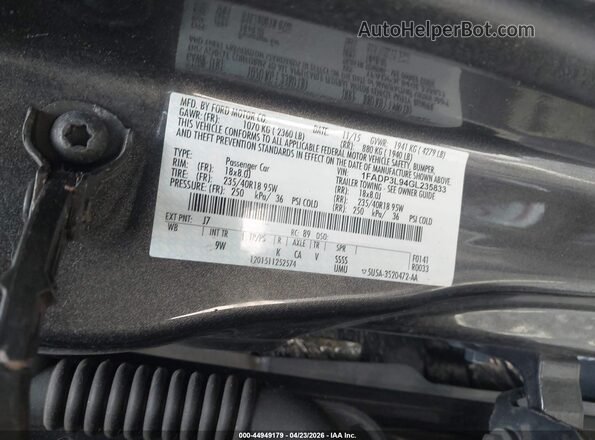1FADP3L94GL235833 2016 FORD FOCUS ST Серый Вид подкапотного пространства