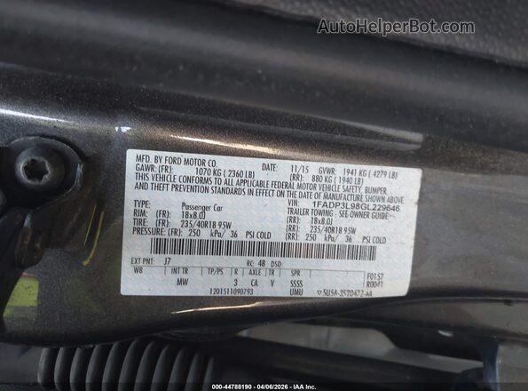 1FADP3L98GL229646 2016 FORD FOCUS ST Gray Вид підкапотного простору